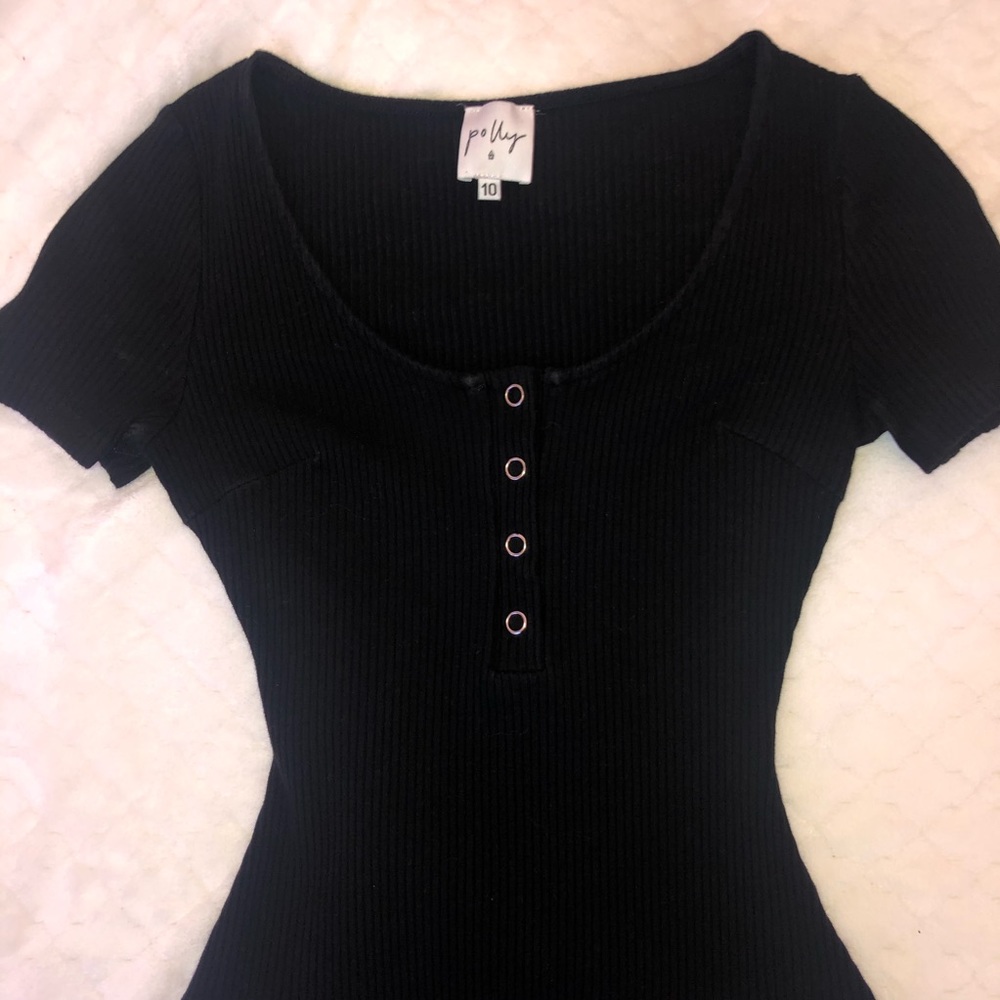 Black button down bodysuit